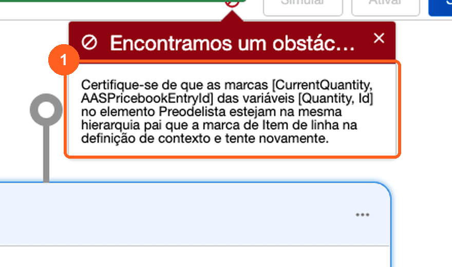 "Certifique-se de que as marcas estejam na mesma hierarquia pai": o mapeamento automático errou